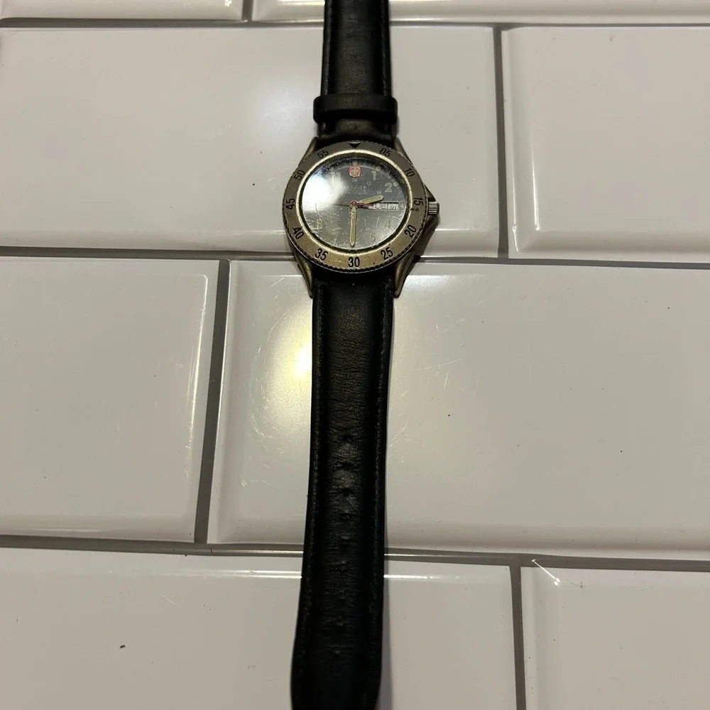 Wenger Black Dial and Silver Bezel Men's Watch